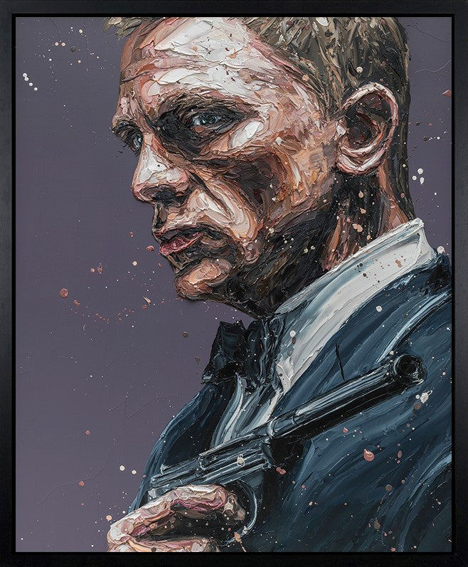 007 Framed Print on Canvas by Artist Paul Oz