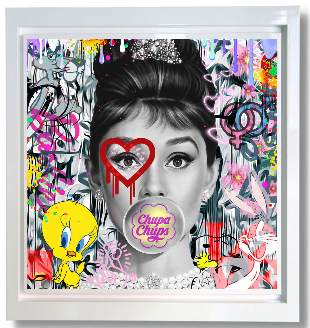 1993 Audrey Hepburn Framed Print on Board by Artist #Onelife