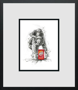 Chimps And Gravy - Miniature by Scott Tetlow