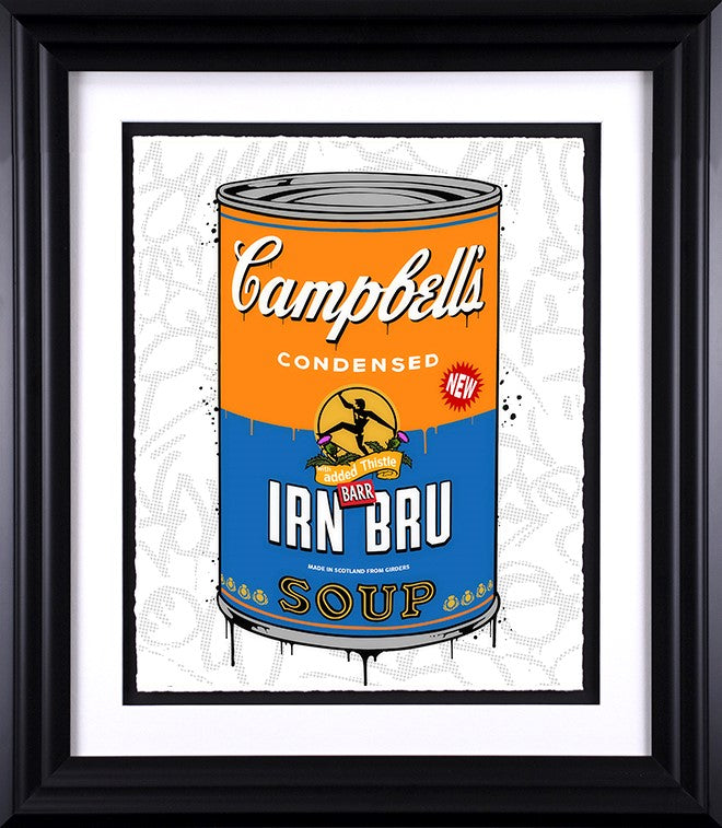 Irn Bru Soup Framed Print on Paper by Artist JJ Adams