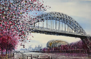Newcastle Past And Present - Deluxe Box Canvas by Nigel Cooke