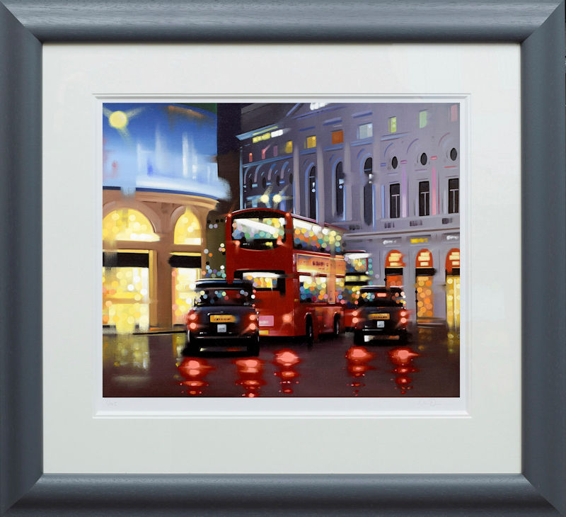 Piccadilly Night Adventure Framed Print on Paper by Artist Neil Dawson