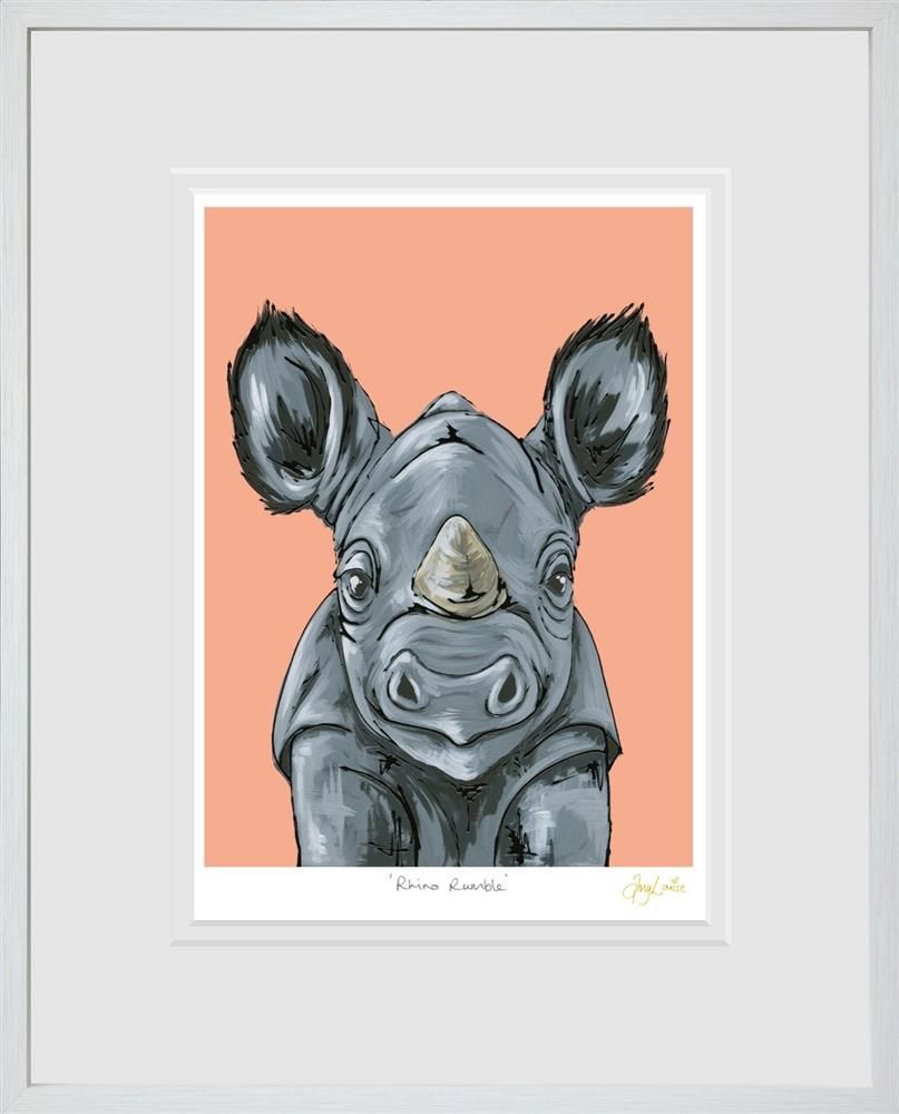 Rhino Rumble Print by Amy Louise