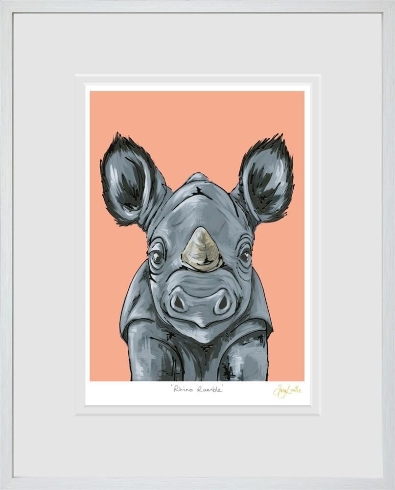 Rhino Rumble Print by Amy Louise