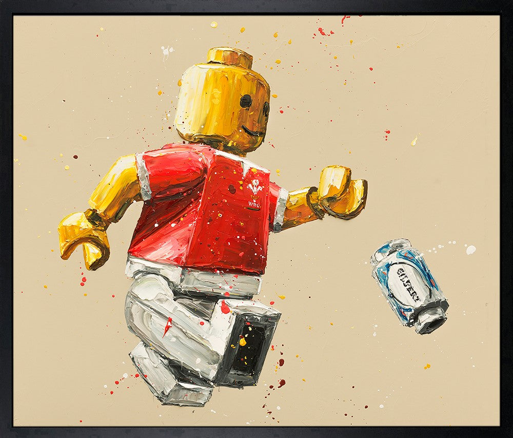 A Lego Wyn Jones Framed Print on Canvas by Artist Paul Oz