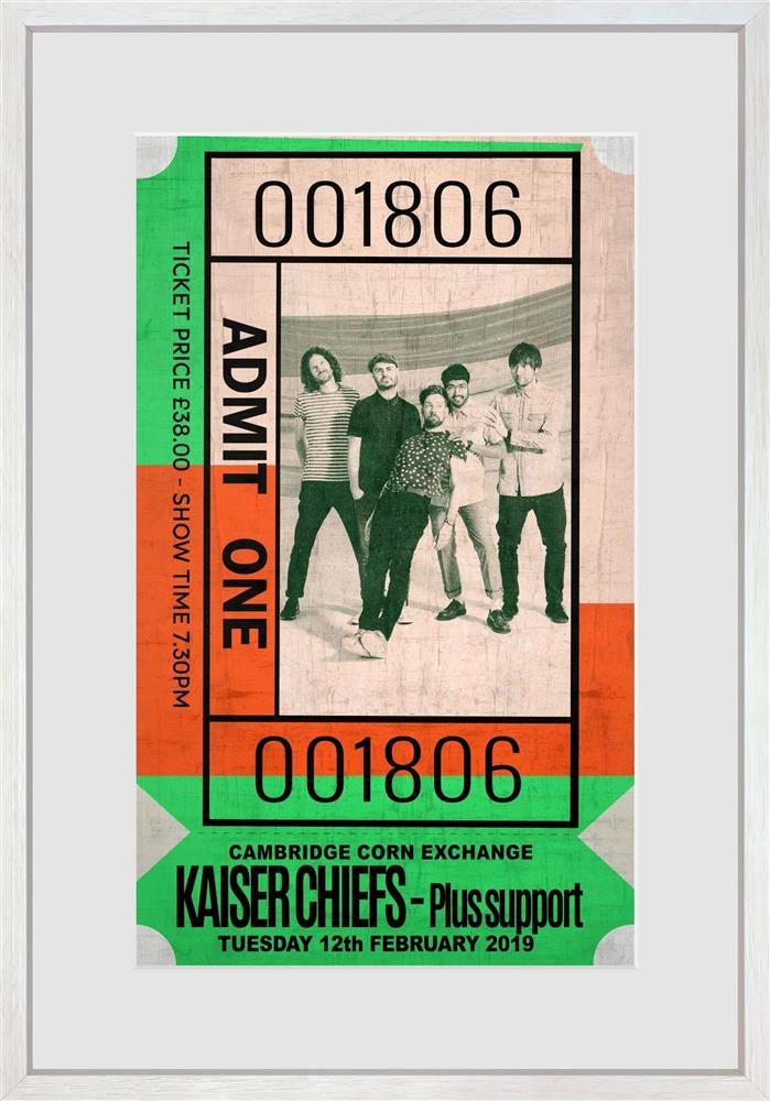 Admit One - Kaiser Chiefs Framed Limited Edition Print on Paper by Artist Linda Charles