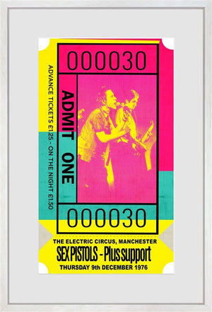 Admit One - Sex Pistols Framed Limited Edition Print on Paper by Artist Linda Charles
