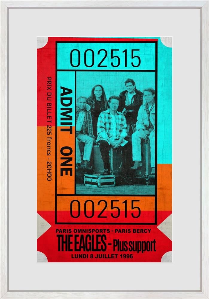 Admit One - The Eagles Framed Limited Edition Print on Paper by Artist Linda Charles