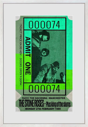 Admit One - The Stone Roses Framed Limited Edition Print on Paper by Artist Linda Charles