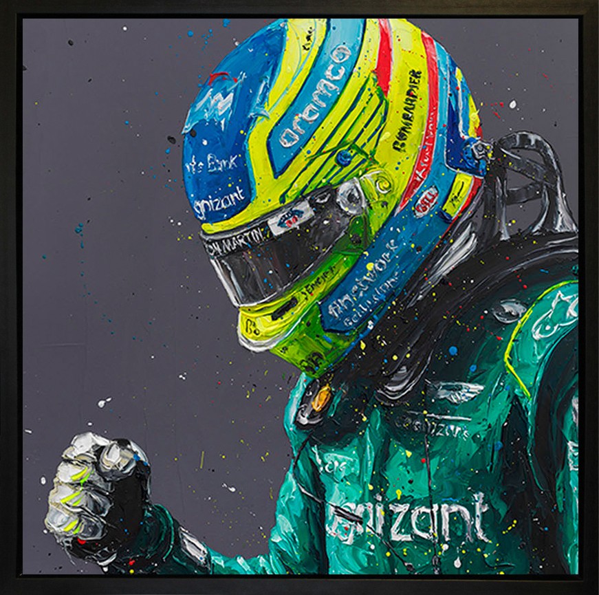 Alonso 2023 Framed Limited Edition Embellished Boxed Canvas by Artist Paul Oz