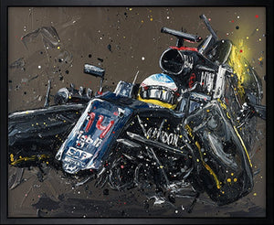 Alonso Crash Framed Limited Edition Embellished Print on Canvas by Artist Paul Oz