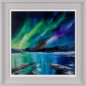 Aurora Skies Framed Signed Limited Edition Canvas on Board by Artist Philip Gray