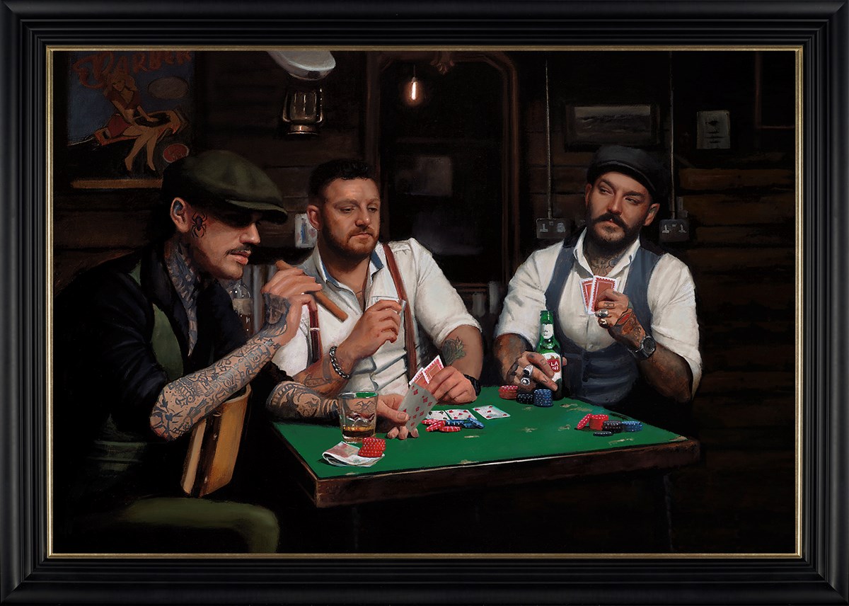 Back at The Gentleman and Rogues Club Framed Print on Board by Artist Vincent Kamp