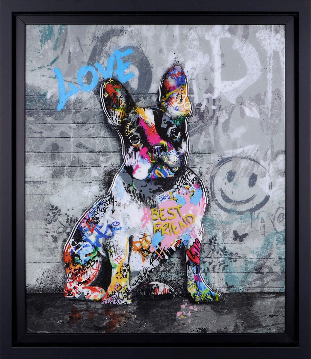 Best Friend Framed Signed Limited Edition Mixed Media on Board by Artist Yuvi
