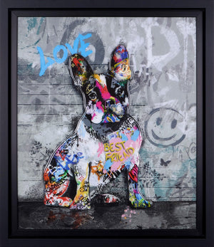 Best Friend Framed Signed Limited Edition Mixed Media on Board by Artist Yuvi