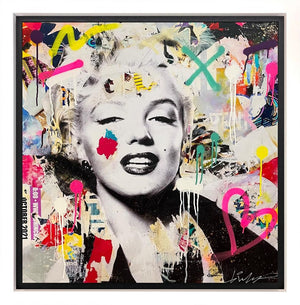 Blonde Bombshell Framed Canvas on Board by Artist Michiel Folkers