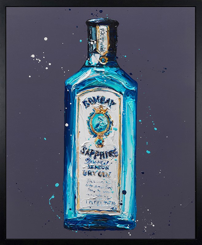 Bombay Sapphire Framed Print on Canvas by Artist Paul Oz