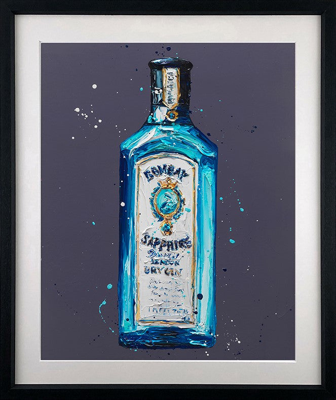 Bombay Sapphire Framed Print on Paper by Artist Paul Oz