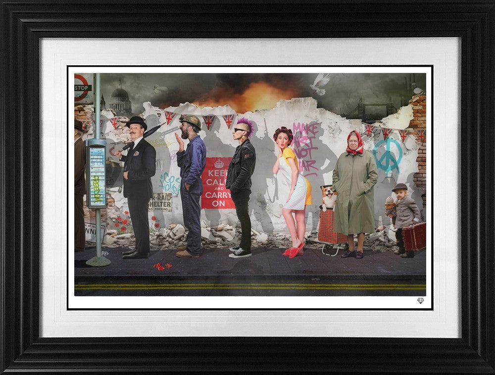 Brittannia Row II Framed limited edition print on paper by artist JJ Adams  