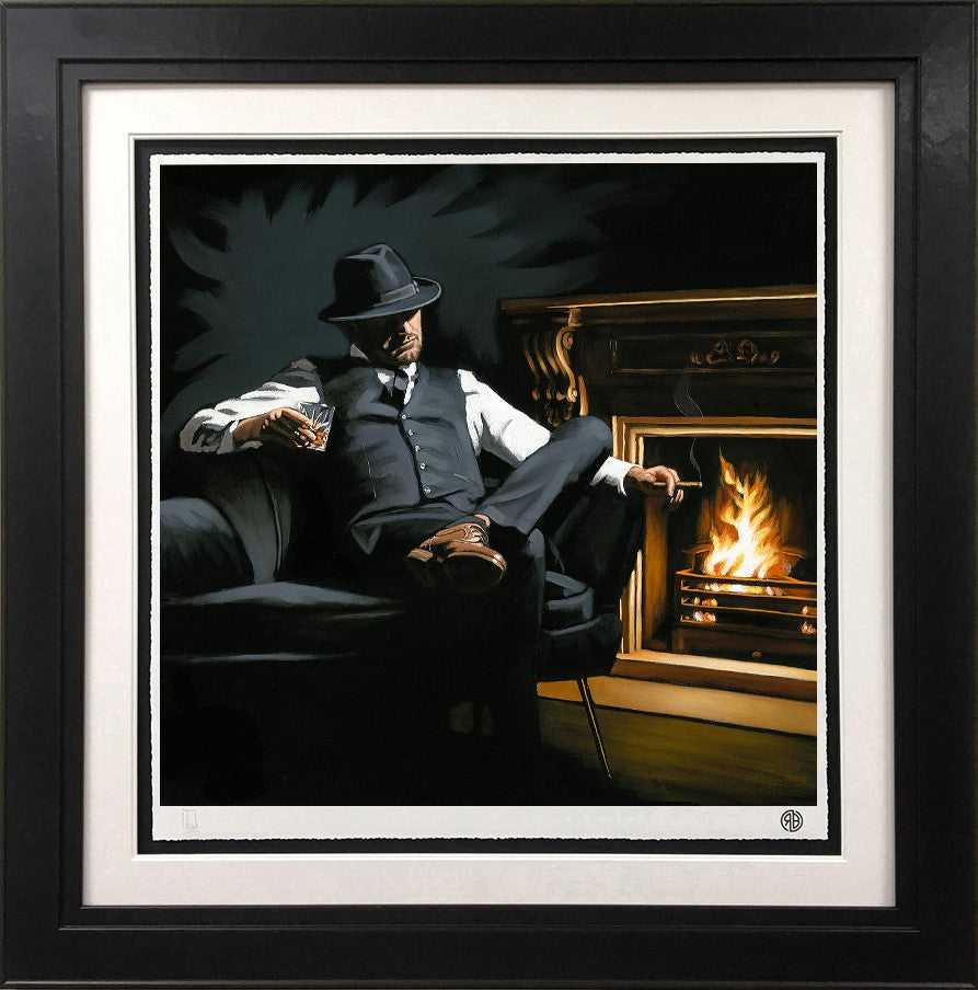 But First Whiskey Framed Print on Paper by Artist Richard Blunt