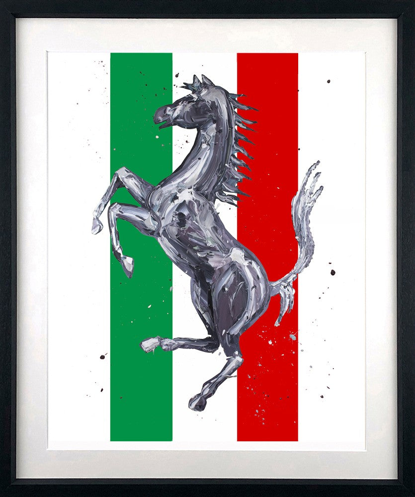 Cavallino Rampante Italia Signed Framed Limited Edition Print on Paper by Atist Paul Oz
