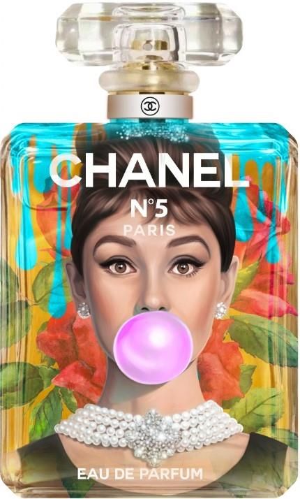 Chanel Number 5 Hepburn Framed Canvas on Board by Sannib