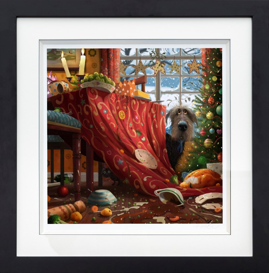 Christmas Dinner Framed Print on Paper by Artist Stephen Hanson