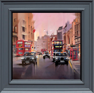 City Streets Framed Canvas Print on Board by Artist Neil Dawson