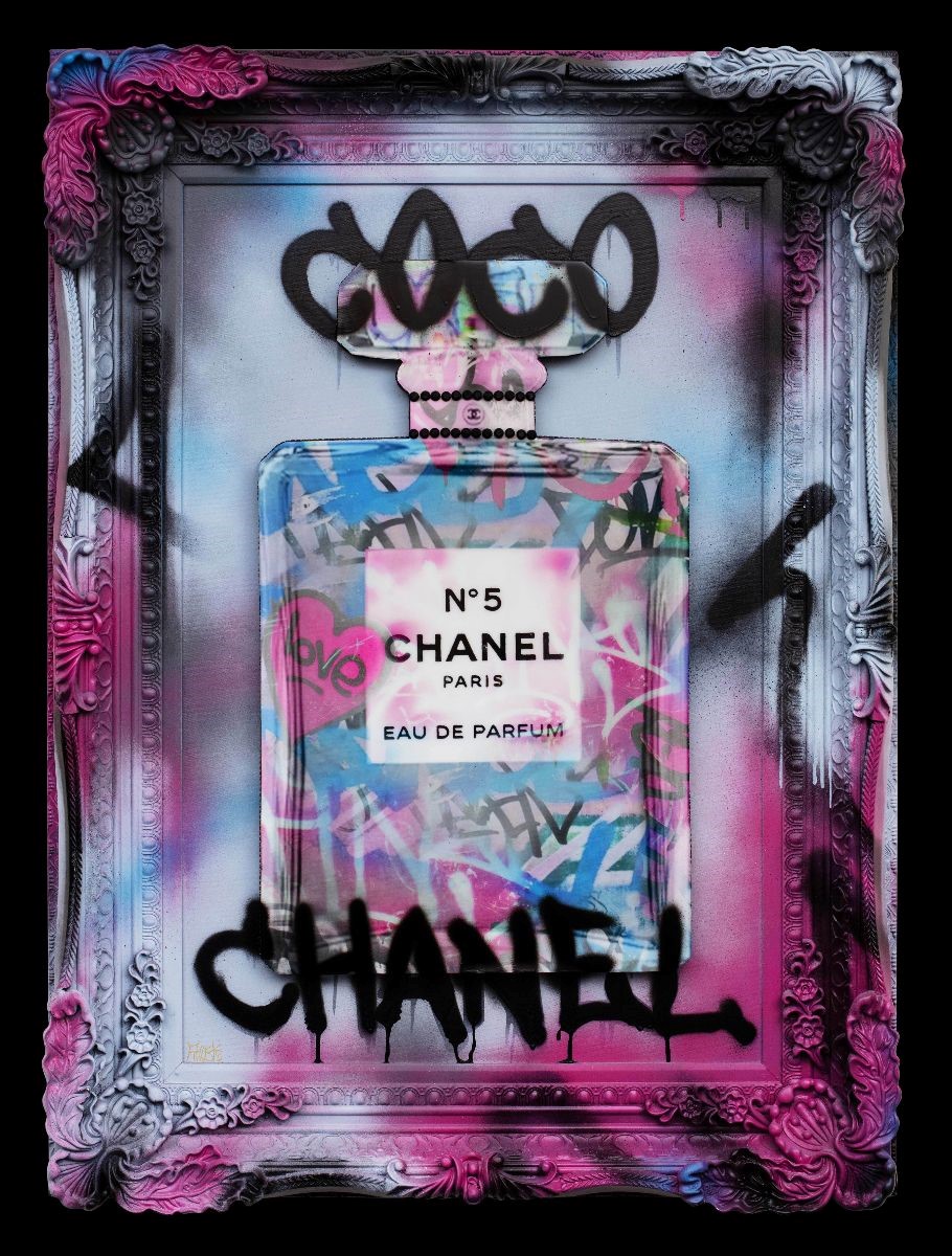 Coco Chanel Framed Mixed Media Print on Board By Artist Ghost