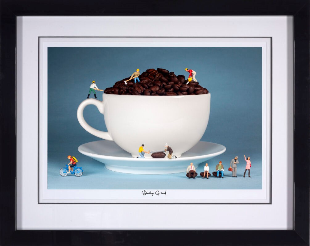 Daily Grind Framed Paper Edition by Artist Mr Kuu