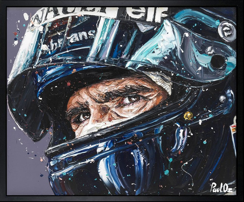 Damon Framed Limited Edition Embellished Print on Canvas by Artist Paul Oz