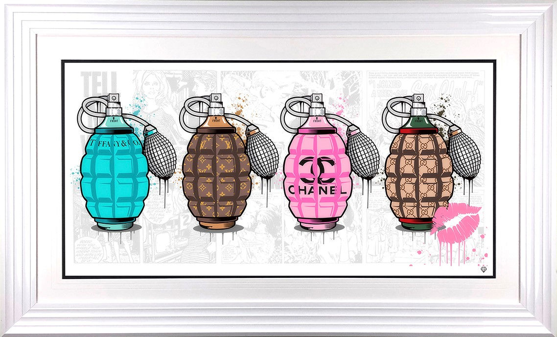 Designer Grenades Framed Print on Paper by Artist JJ Adams