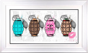 Designer Grenades Framed Print on Paper by Artist JJ Adams