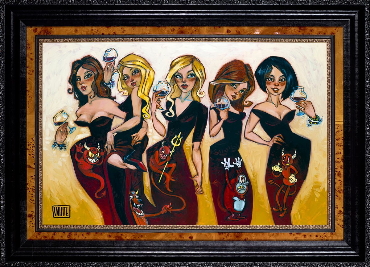 Devils on The Wine Framed Print on Board  by Artist Todd White