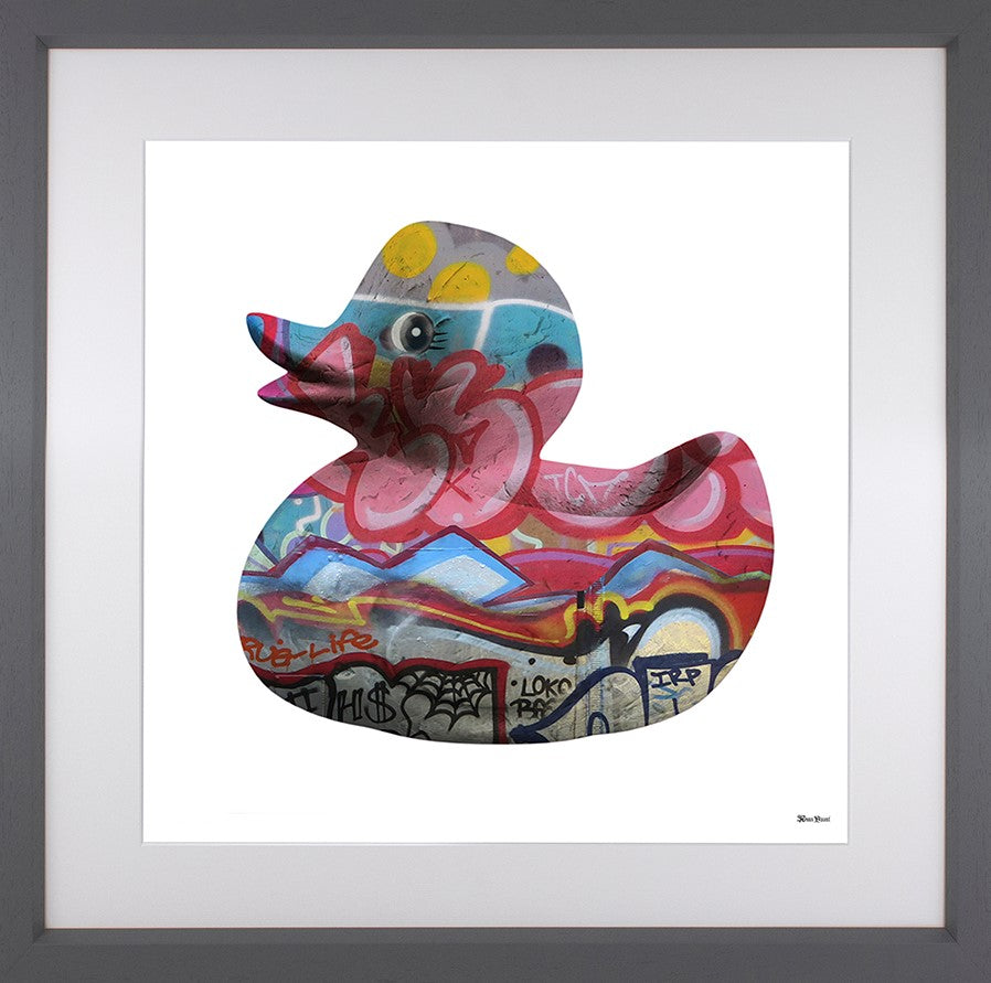 Duck And Cover Framed Print on Paper by Artist Monica Vincent