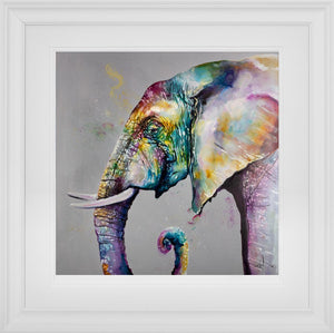 Elephas Framed Print on Paper by Artist Katy Jade Dobson