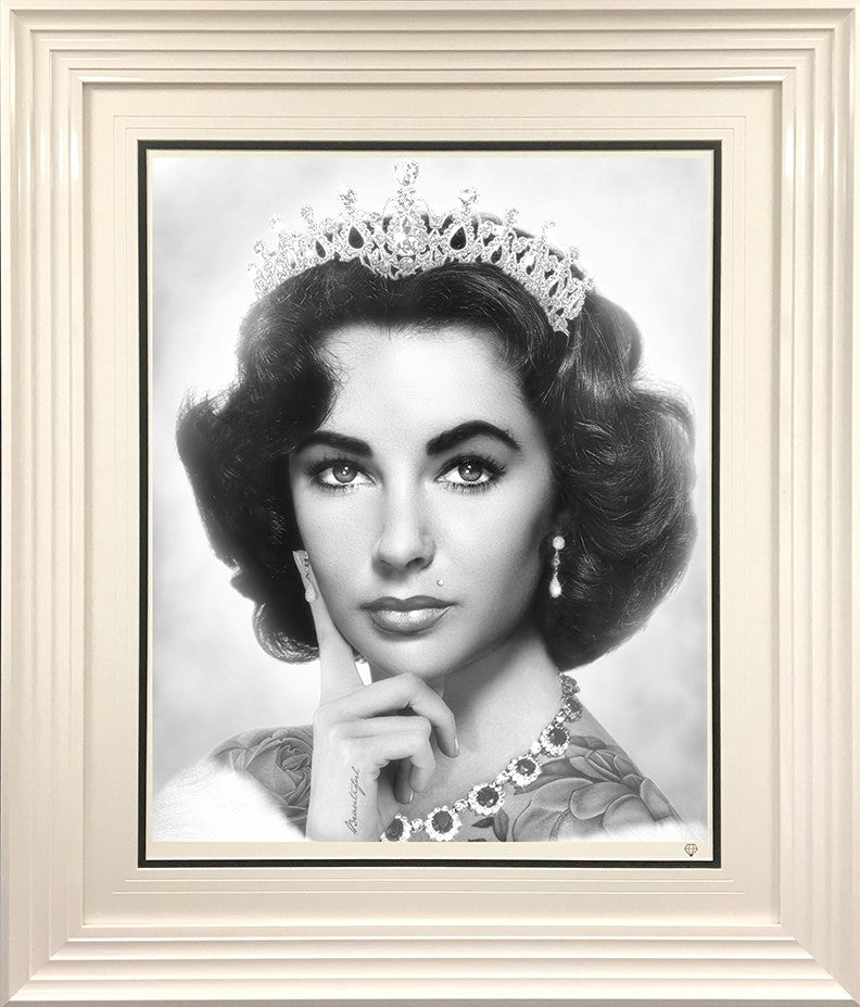 Elizabeth Taylor Framed Print on Paper by Artist JJ Adams