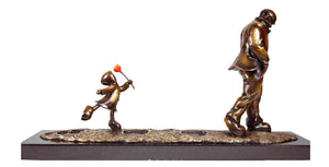 Following In His Footsteps Limited Edition Bronze Sculpture by Artist Mackenzie Thorpe 