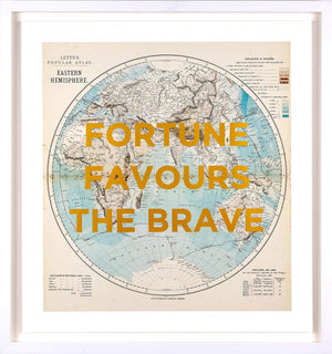 Fortune Favours The Brave Framed Signed Limited Edition Print on Paper by Artist The Real Hackney Dave