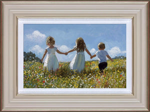 Friendship in The Meadow Framed Canvas on Board by Sherree Valentine Daines