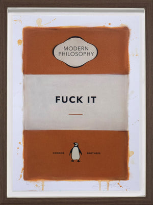 Fuck It - Orange Framed Limited Edition Print on Paper by Artists The Connor Brothers