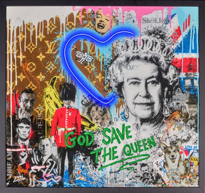 God Save The Queen Framed LED Mixed Media by Artist Yuvi