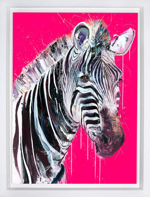 Grevy's Zebra I Framed Signed Limited Edition Print on Paper by Artist Dave White