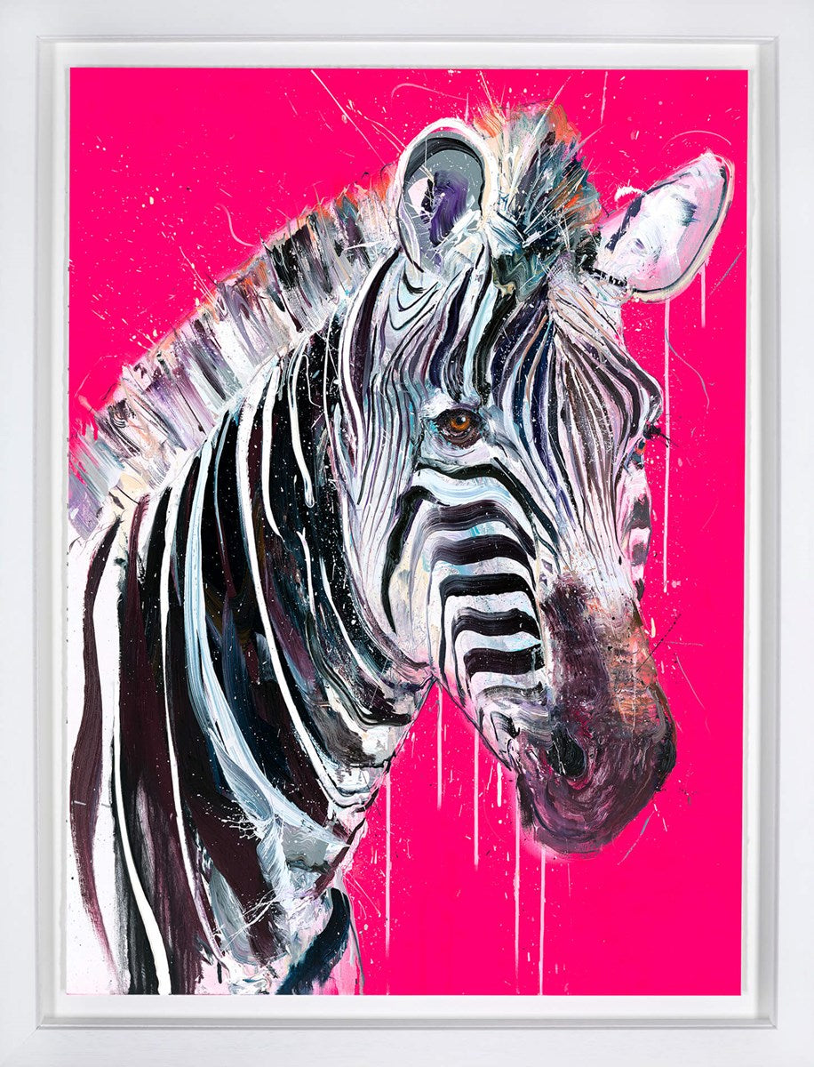 Grevy's Zebra I Framed Signed Limited Edition Print on Paper by Artist Dave White
