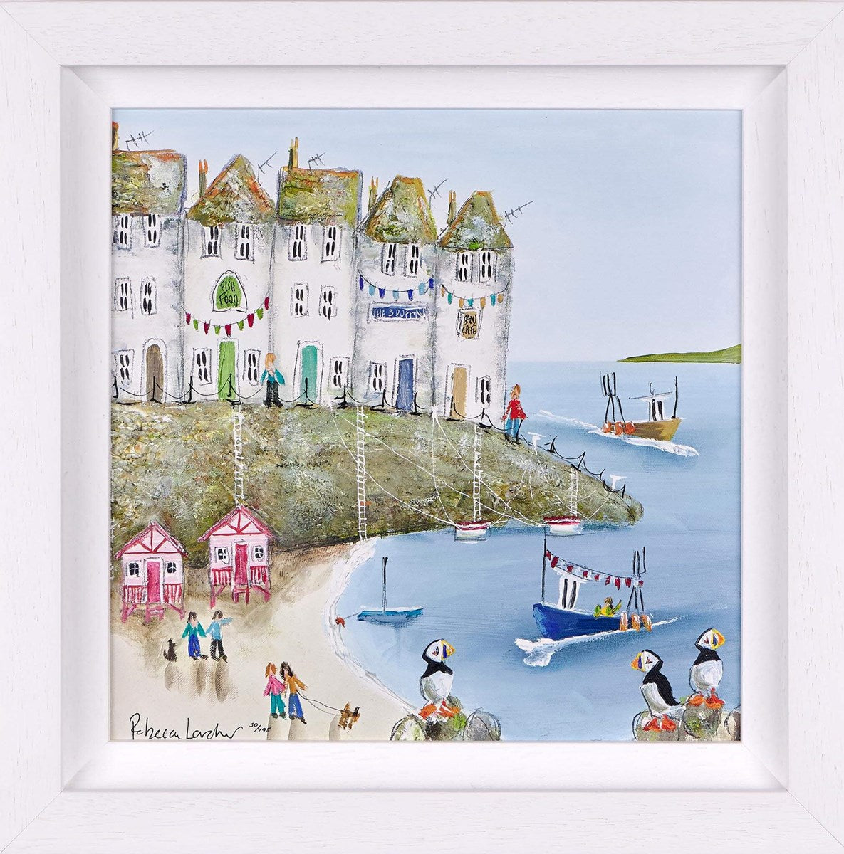 Harbour Hideaway I Framed Limited Edition Print on Board by Artist Rebecca Lardner
