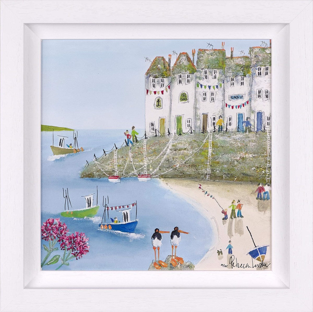 Harbour Hideaway II Framed Limited Edition Print on Board by Artist Rebecca Lardner