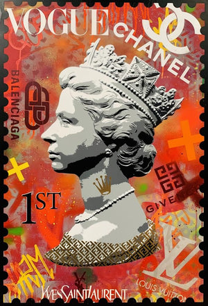 Her Majesty 1st Framed Studio Edition on Canvas by Artist Hue Folk