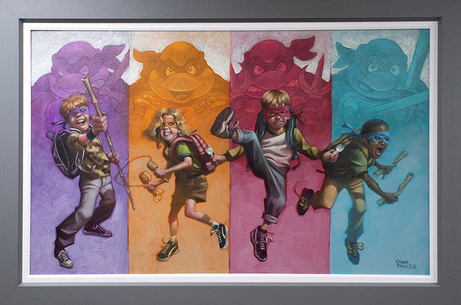 Heroes In A Half Shell Framed Signed Limited Edition Print on Board by Artist Craig Davison