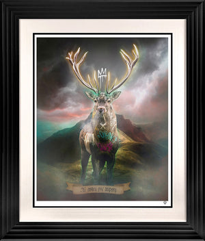 Highland Hunk - Gold Framed Print on Paper by Artist JJ Adams