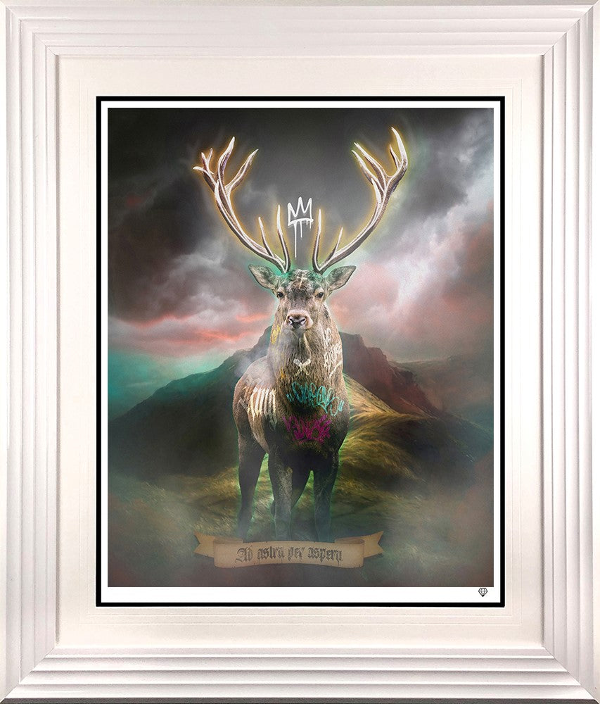 Highland Hunk - Gold Framed Print on Paper by Artist JJ Adams